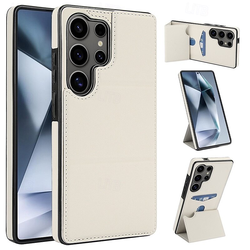 telefono Custodia Per Samsung Galaxy S24 S24 Ultra Plus S23 S22 S21 S20 Ultra Plus FE S25 S25 più S25 Ultra Per retro Con supporto A calamita Slot per schede Retrò TPU pelle sintetica del 2025 a $19.99 –P1