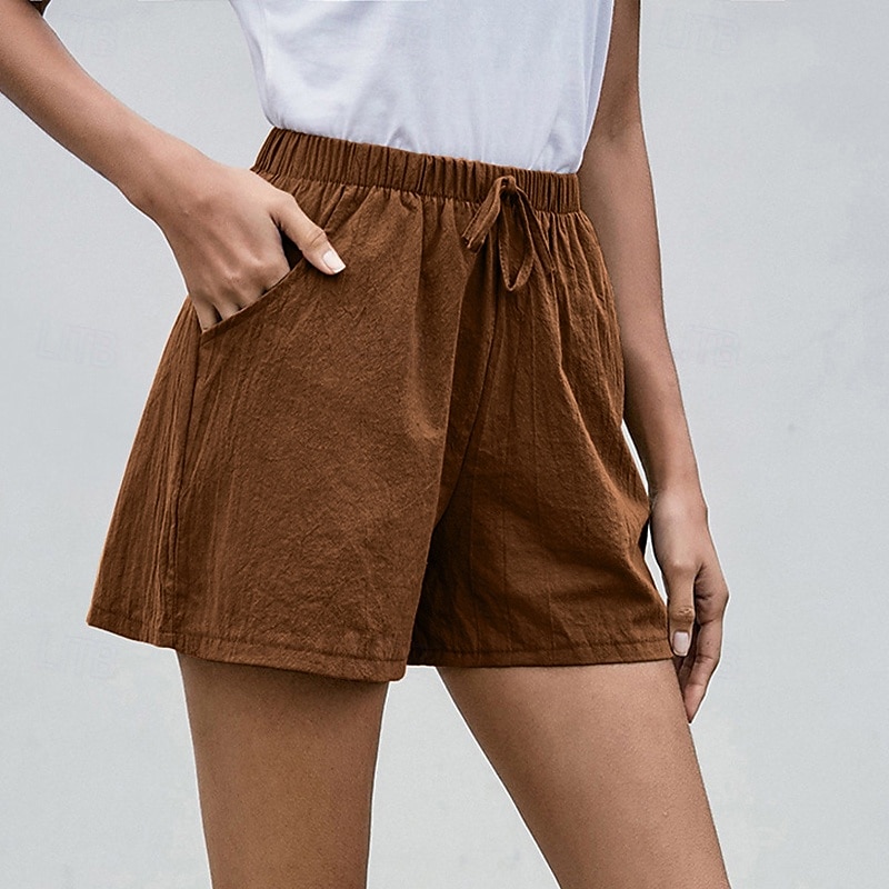 Per donna Pantaloncini in cotone e lino Shorts Moda Streetwear Corto Naturale Semplice Tasca Design con Coulisse Elastica Comodo All'aperto Confortevole Streetwear Abbigliamento quotidiano Uscire del 2025 a $13.99 –P8
