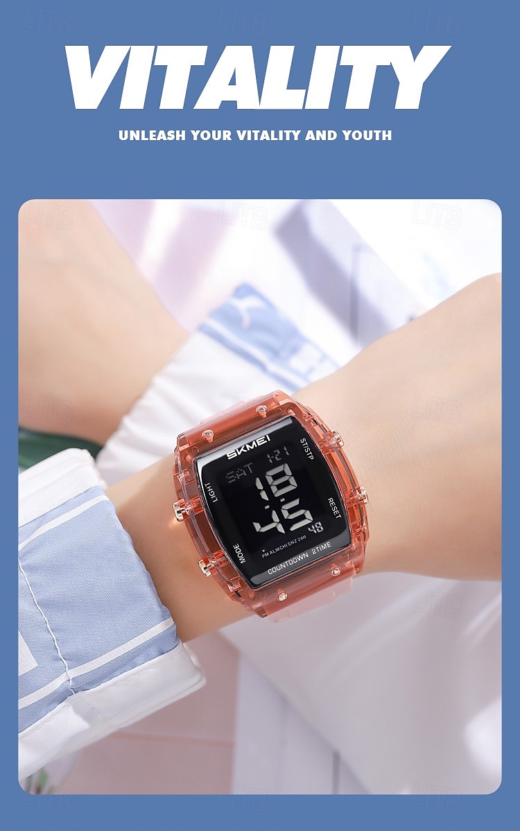 SKMEI 2409 Waterproof Electronic Watch Luxury Outdoor Countdown Stopwatch Digital Wristwatch For Man Women Calendar Led Light Silicone Watch 2025 - $31.99 –P9