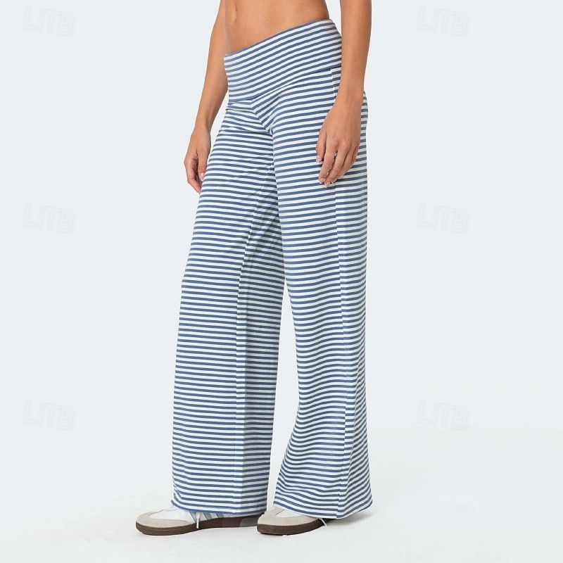 dámské kalhoty kalhoty streetwear ležérní celovečerní přírodní pruhovaný elastický pas outdoor pohodlný street víkend purpurová šedá černá růžová léto regular fit 2026 - $27.99 –P5