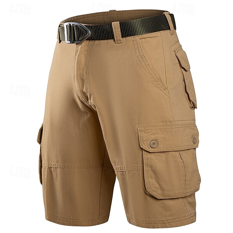 Herren Cargo-Shorts Shorts Bermudashorts Freizeitshorts Mehrere Taschen Gerader Schnitt Einfach Atmungsaktiv Feuchtigkeitsableitend Knielang Outdoor Lässig Campen und Wandern Mode Streetwear Schwarz 2025 - $25.99 –P5