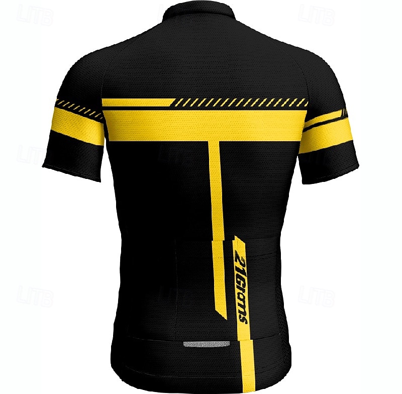 Voor heren Wielrenshirt Korte mouw Fietsen T-shirt Shirt met 3 achterzakken Bergracen Ademend Sneldrogend Anatomisch ontwerp Lampenkatoen Geel Rood Blauw Sport Kleding 2025 - $25.99 –P3