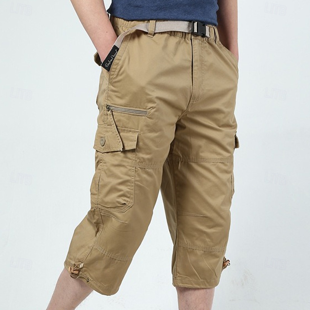 Per uomo Pantaloncini modello cargo Pantaloni modello Capri pantaloncini capri Maglia da escursione Vita elastica Multi tasca Con cintura Liscio Comfort Traspirante Polpaccio Giornaliero del 2025 a $22.99 –P4
