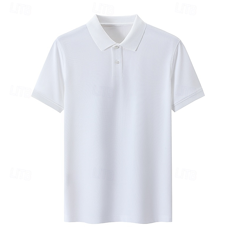 Herren Polo Strick-Polopullover Formell Arbeit Umlegekragen Kurzarm Einfarbig Button-Down Frühling Wein Dunkelgrau Schwarz Weiß Hellgrün Khaki Polo 2025 - $32.99 –P15