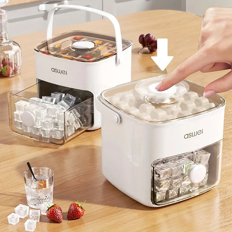 48 Compartment Easy Lid Ice Cube Dispenser - Large Capacity Double Tier Design Food Grade Plastic Freezer Storage Tray for Whiskey & Cocktails Essential Kitchen Gadgets 2025 - $27.99 –P1