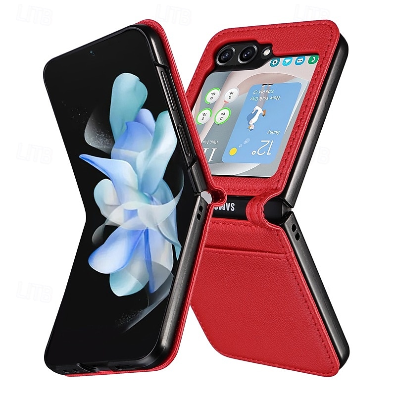 telefoon hoesje Voor Samsung Galaxy Z Flip 7 Z-flip 6 Z Flip 5 Z Flip 4 Achterkant Magnetisch Ondersteuning draadloos opladen Kaartsleuf Retro TPU PU-nahka 2025 - $15.99 –P6