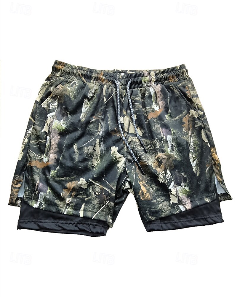 Homens Bermuda de Surf Shorts de Natação Calção Justo de Natação Côr Camuflagem Secagem Rápida Respirável Com Cordão Cintura elástica 2 em 1 Férias Praia Havaiana Casual Verde de 2025 por $18.99 –P1