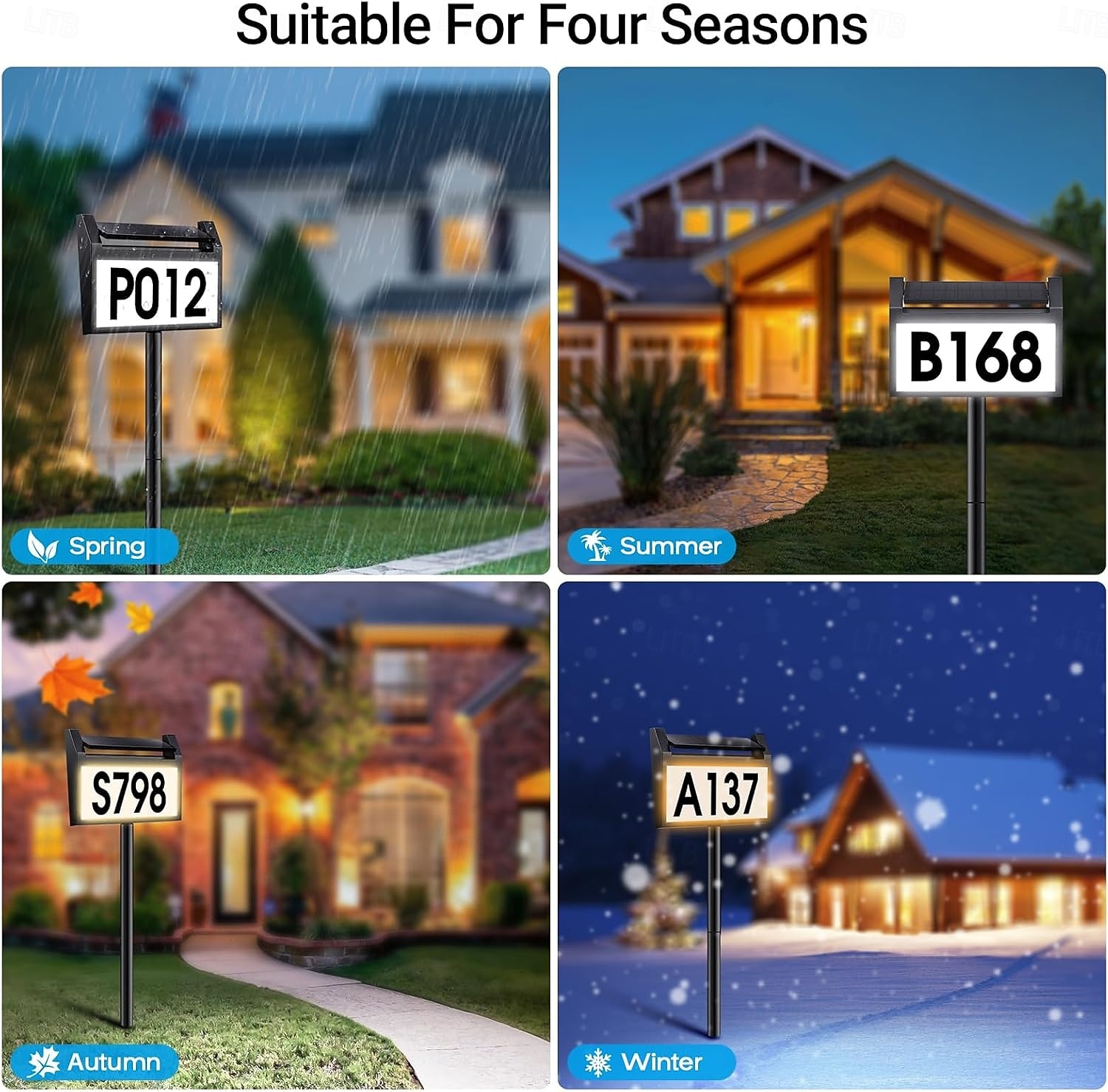 Solar Address Lights LED Illuminated Outdoor Address Plaque with Smart Control 3-Color in 1 Waterproof Solar Powered House Number Light with Stakes for Outside Home Yard Street House 1PC 2026 - $60.99 –P6