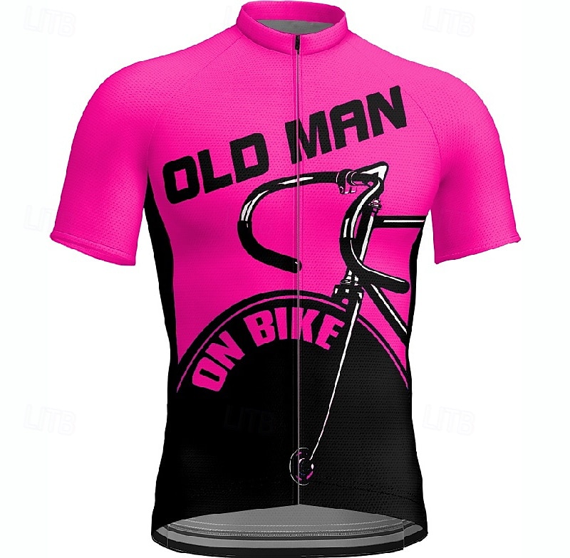 Voor heren Wielrenshirt Korte mouw Fietsen T-shirt Shirt met 3 achterzakken Bergracen Ademend Sneldrogend Anatomisch ontwerp Lampenkatoen Geel Rood Blauw Sport Kleding 2025 - $24.99 –P18