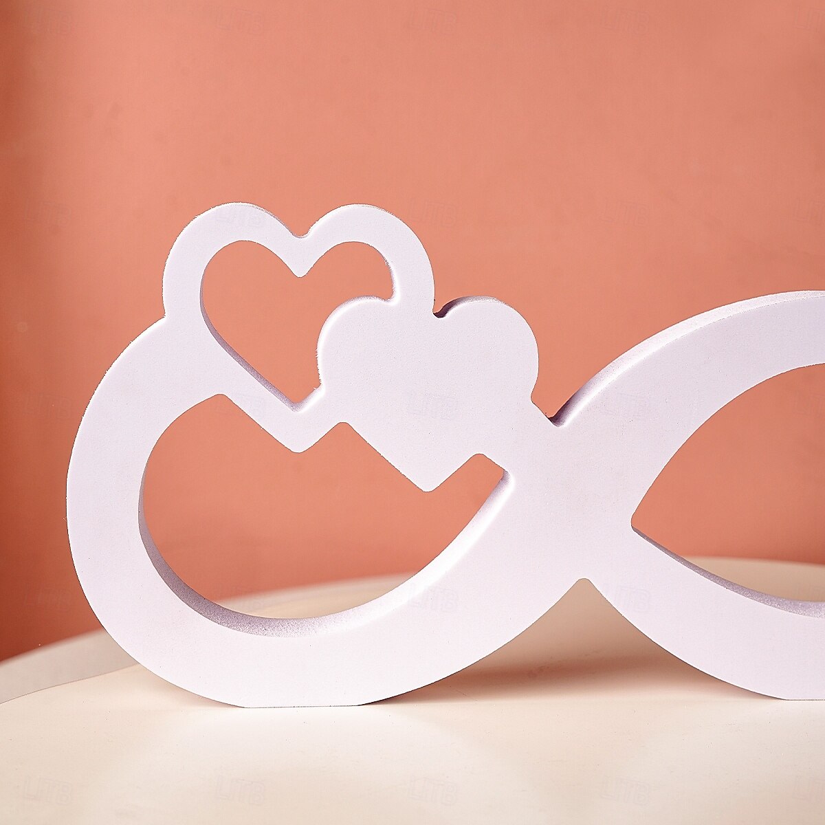 Minimalist White Infinity Symbol with Heart Decor – PVC Tabletop Ornament for Home Decoration, Festive Decor, and Warm Wedding Theme Display 2025 - $8.99 –P5