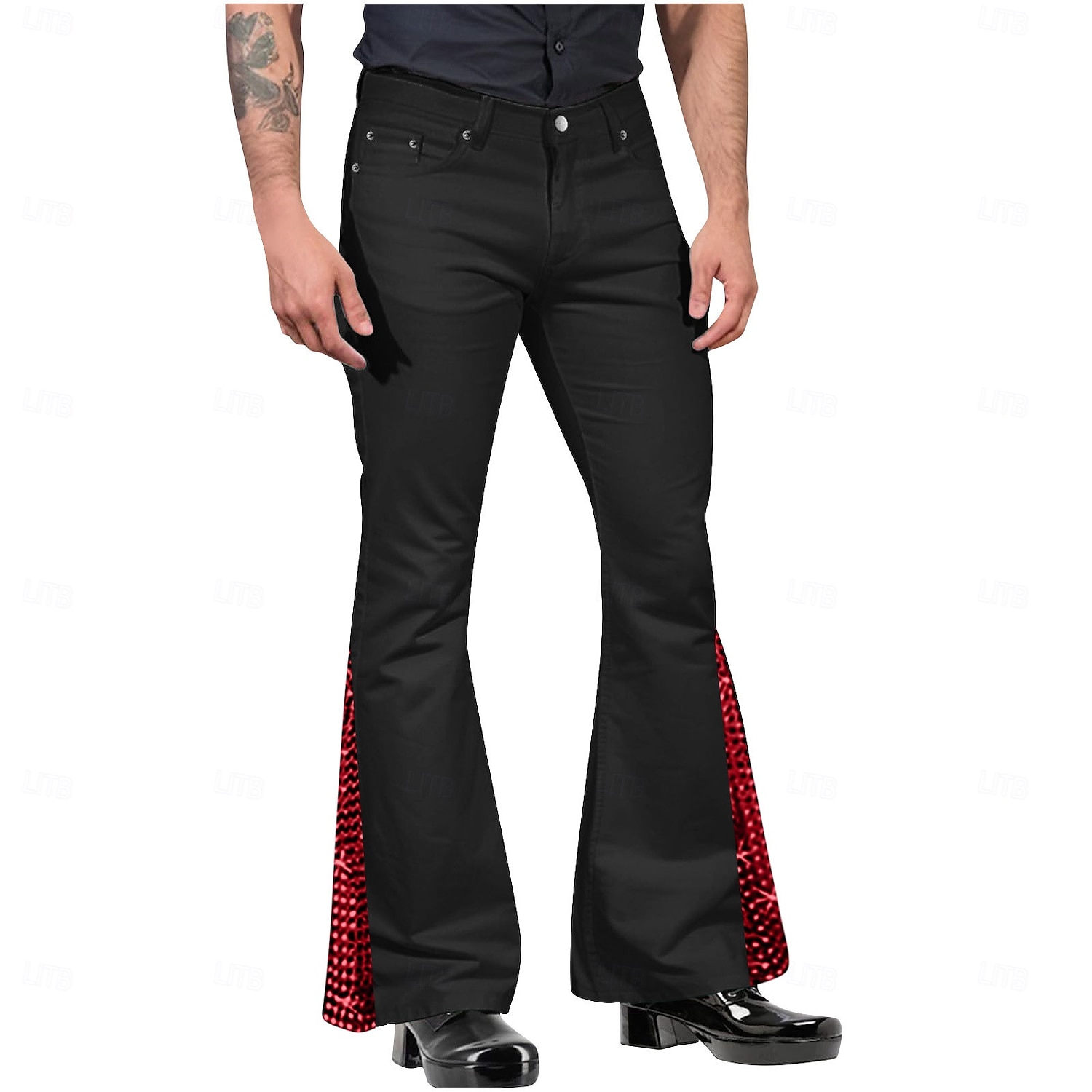 Retro Antiguo Años 60 Hippie Pantalones Los pantalones de campana Hippie Brillantes Brillante Hombre Víspera de Todos los Santos Carnaval Mascarada Fiesta y Noche Festival de Música Desfile del 2025 - $25.99 –P9