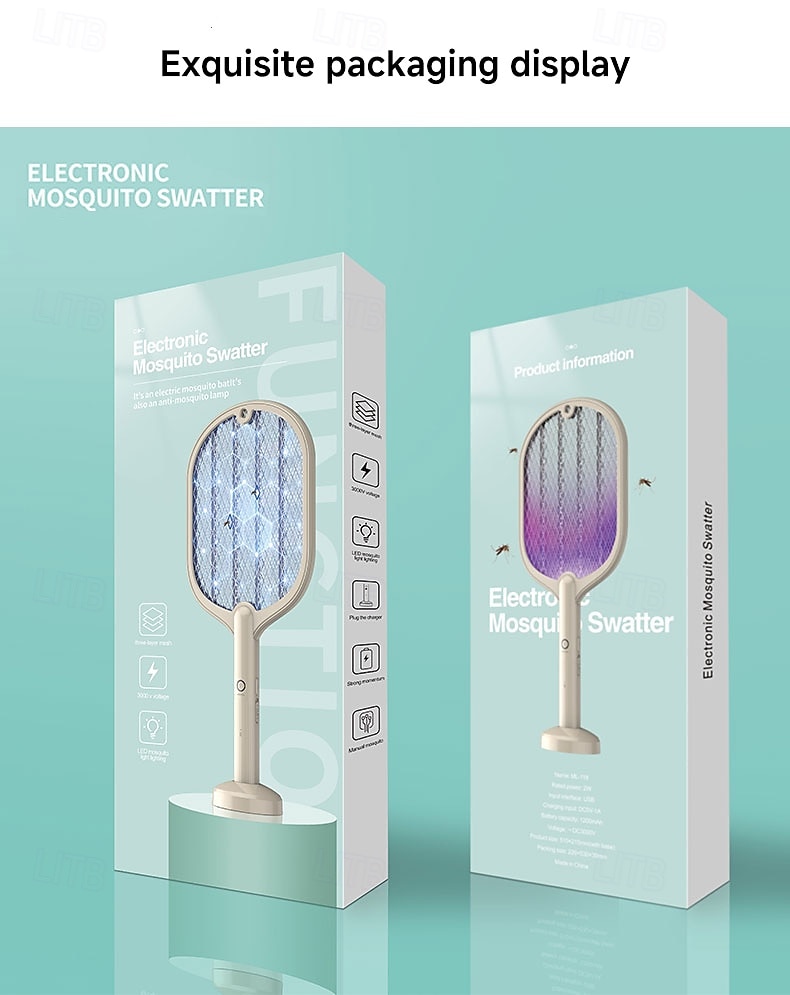 Handheld Electric Mosquito Swatter – Rechargeable Fly Zapper Racket for Indoor Household Insect Control 2025 - $31.99 –P20