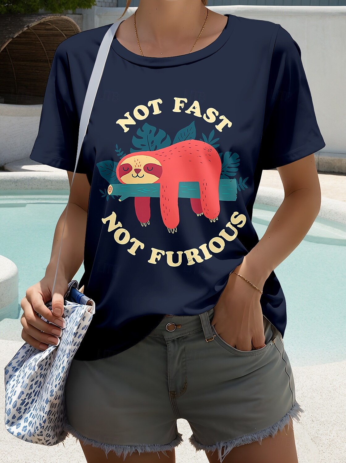 Femmes T-shirt Graphique Lettre Mode Occasionnel Manche Courte Col rond Hauts Réguliers Quotidien Week-end Imprimé Vin Vert Véronèse bleu marine Bleu Roi Été Printemps de 2025 ? $19.99 –P1