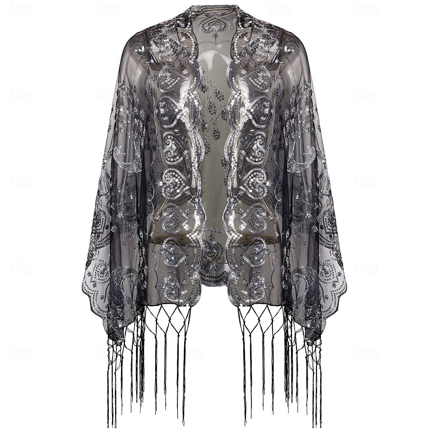 Retro Vintage Goldene Zwanziger 1920er Schal Wickeln Schals Der große Gatsby Flapper-Mädchen Pailletten Quastenfransen Damen Karneval Hochzeit Abendgesellschaft Maskerade Erwachsene Schal 2025 - $13.99 –P1