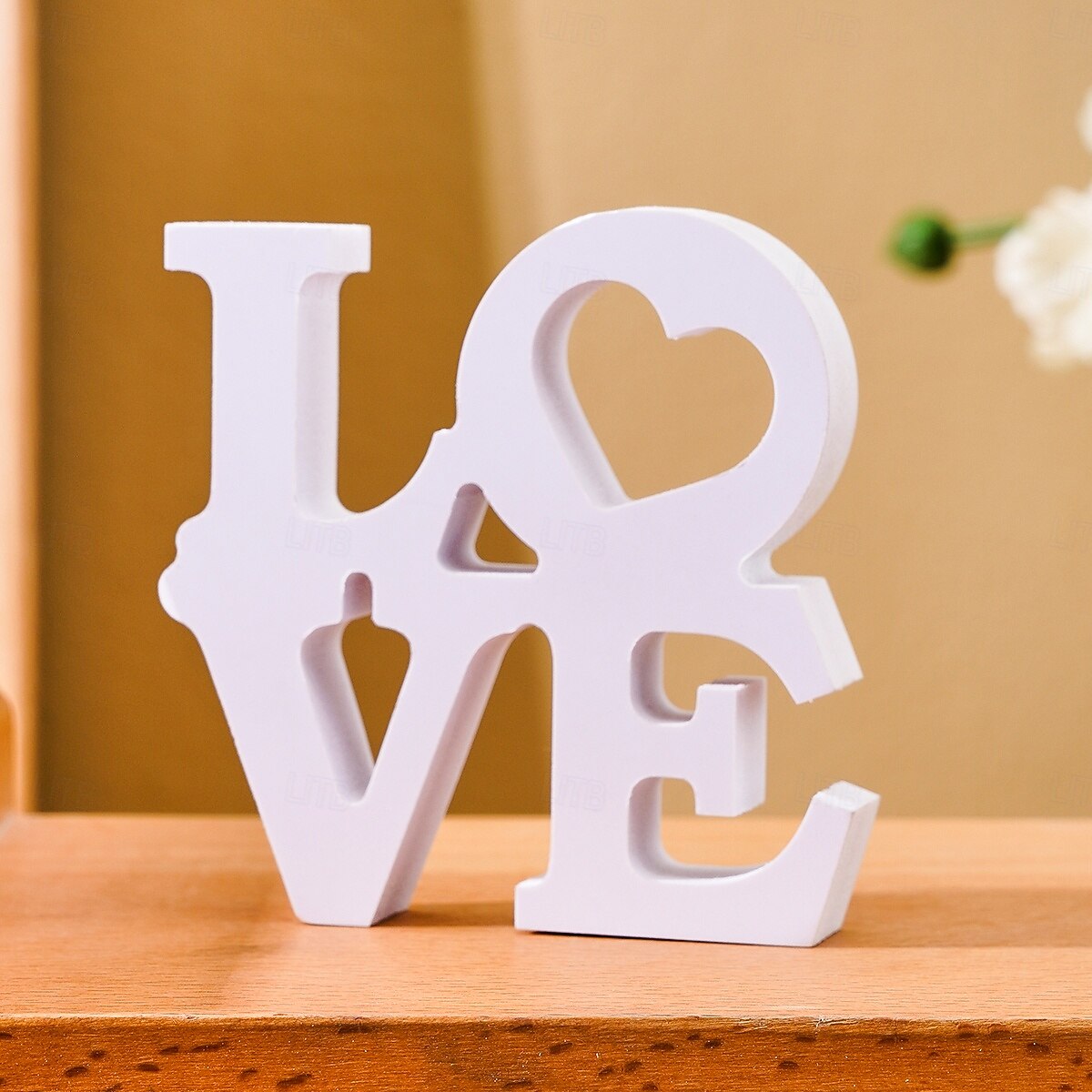 White Double-Layer "LOVE" Letter Tabletop Decor, PVC Freestanding Sign, Romantic Valentine's Day, Wedding, Anniversary Decoration, Warm Indoor Desktop Letter Ornament for Home and Party Display 2025 - $9.99 –P7