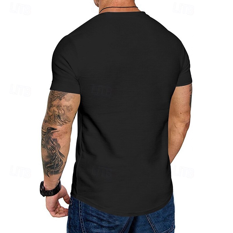 Herren T Shirt T-Shirt Kurzarmshirt Kurzarm Rundhalsausschnitt Sommer Einfach Mode Designer Basic Klassisch Urlaub Straße Ausgehen Schwarz Khaki Hellgrau Top T-Shirt für Herren 2025 - $15.49 –P9