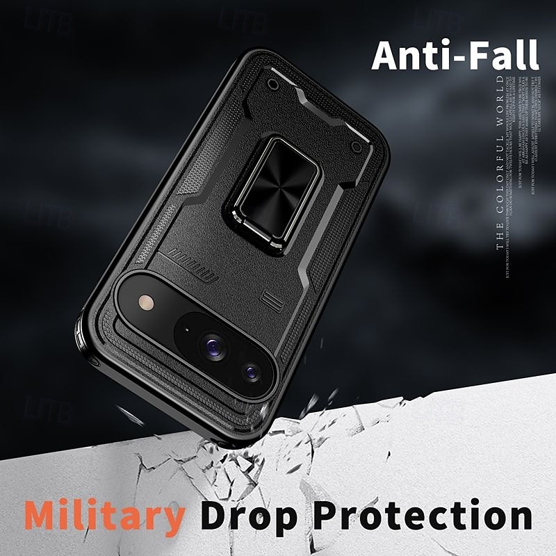 Phone Case For Google Pixel 9 Pro Pixel 9 Pro XL Pixel 9 Back Cover Ring Holder Magnetic Shockproof Retro TPU PC 2025 - $13.99 –P4