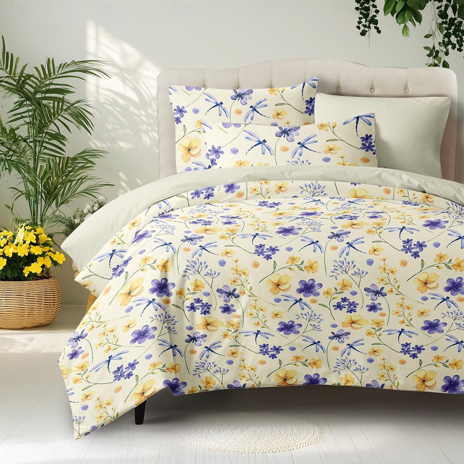 Copertura per piumone floreale set di biancheria da letto singolo copripiumino morbido e leggero con 2 federe per estate e primavera del 2025 a $60.99 –P3