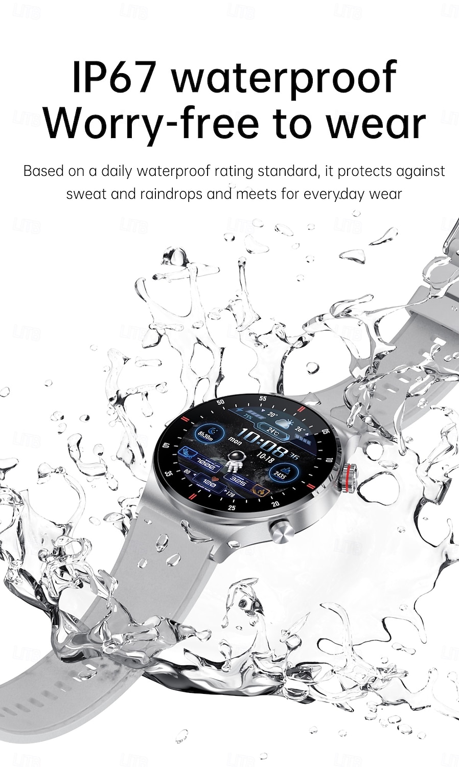 696 QW33 chytré hodinky fitness tracker EKG PPG Bluetooth volání upozornění Android iOS IP67 46mm 1.28 2025 - $48.99 –P20