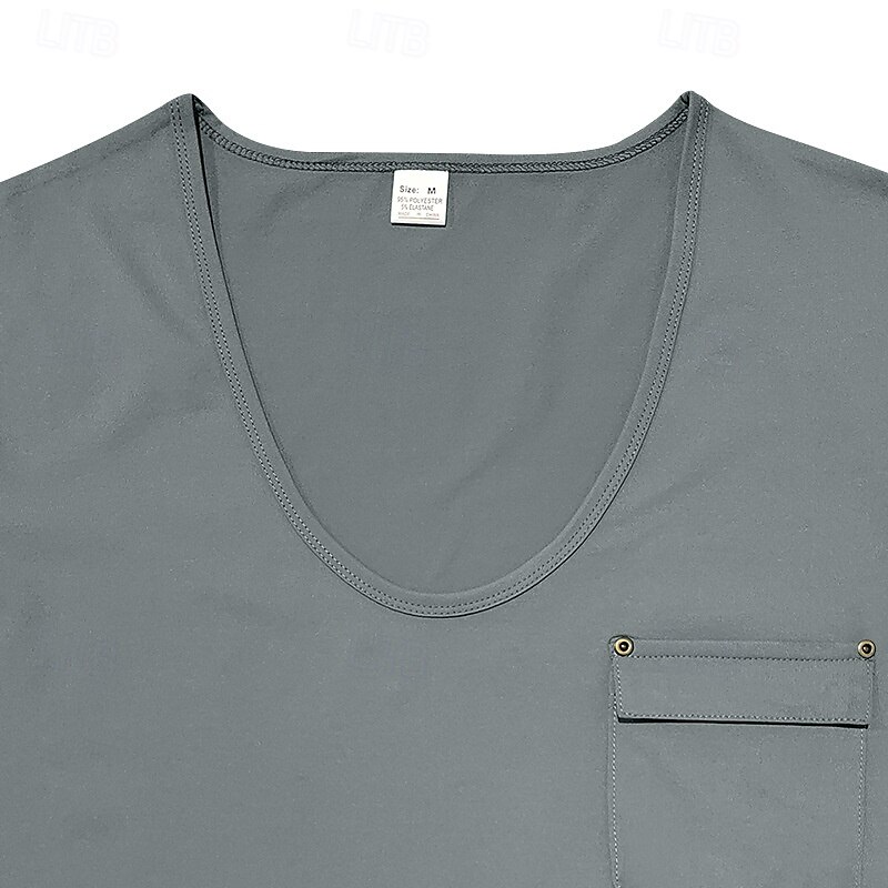 Homme T-shirt Chemise à manches courtes Manche Courte Col en U Été Couleur Unie / Unie Mode Designer Mode Vacances Rue Sortir Noir Blanche Bleu T-shirt haut de gamme pour homme de 2025 ? $19.99 –P5