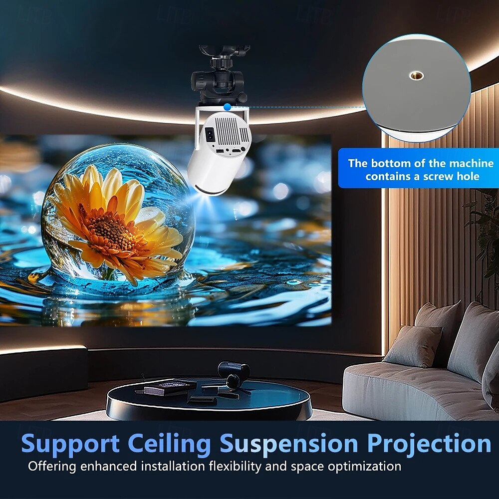 LCD Projector Auto focus Keystone Correction 720P (1280x720) 280 lm Android Compatible with HDMI USB 2025 - $147.99 –P6