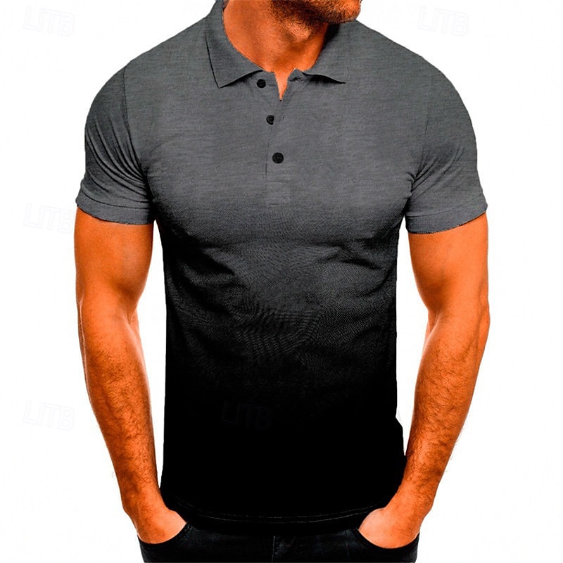 Herren Grafik Poloshirts Golfshirt Kurzarm Polo-Shirts Hemden mit Kragen Business-Casual Urlaubskleidung Formelle Kleidung Knöpfe 3D-Druck Schwarz / Rot Schwarz / Weiß Schwarzgrau 2025 - $22.99 –P4