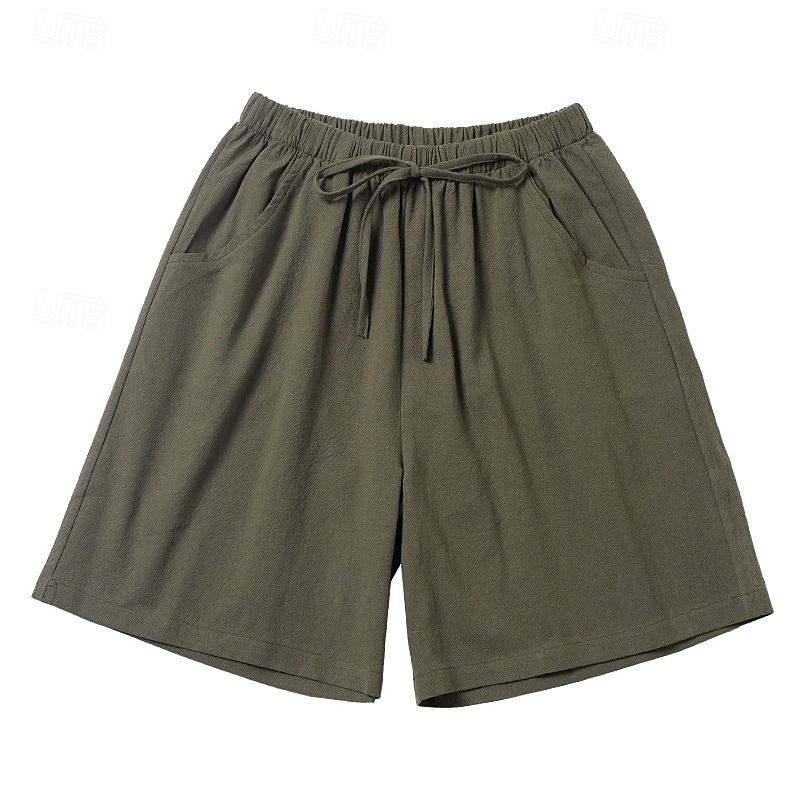 Per donna Finto cotone e lino Shorts Pantaloni Eleganti Pantaloncini Estivi Moda Corto Naturale Semplice Tasca Design con Coulisse Elastica All'aperto Confortevole All'aperto Vacanza Rosso Verde del 2026 a $11.49 –P18