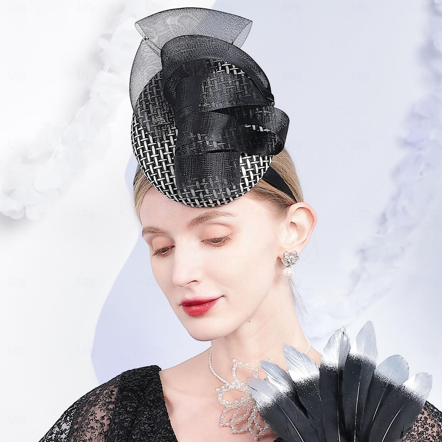 kalapok tüllszálas tányér / cloche kalap csészealj kalap pillbox sapka esküvői tea party elegáns esküvő szalagokkal fejdísz fejfedő 2025 - $37.99 –P5