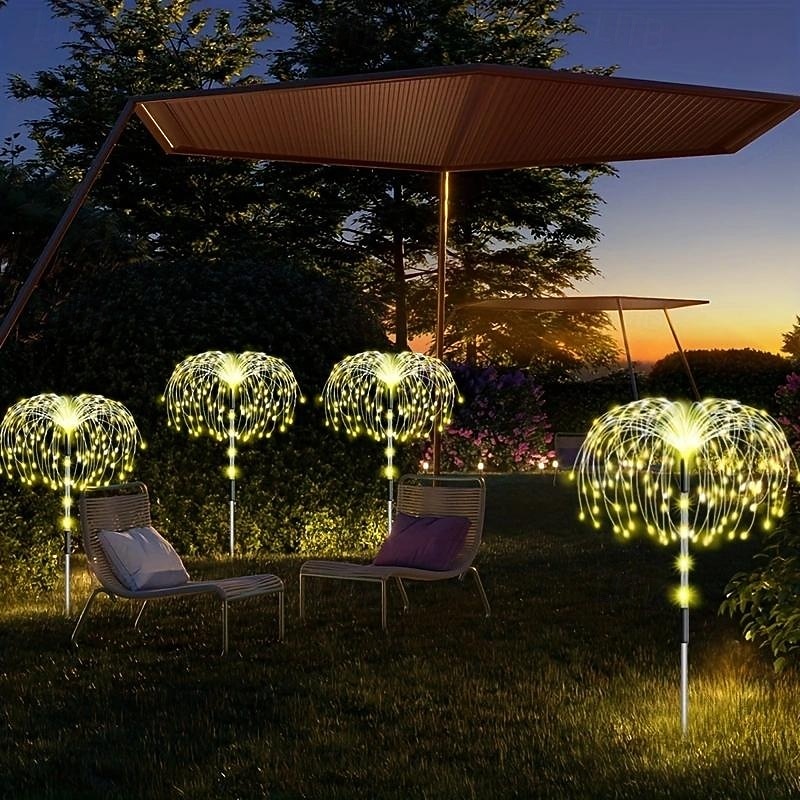 4 Heads Led Outdoor Solar Lights Fireworks Lights With 480 Beads, Courtyard Garden Path, Lawn, Wedding Party, Festive Atmosphere, Decorative Lights 2026 - $44.99 –P6