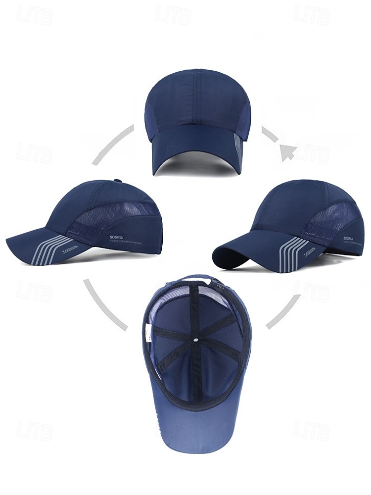 pánská lehká prodyšná golfová čepice - rychleschnoucí sportovní čepice se síťovaným panelem, UV ochrana, nastavitelná pro outdoorové aktivity, běh, tenis a golf 2025 - $11.99 –P4