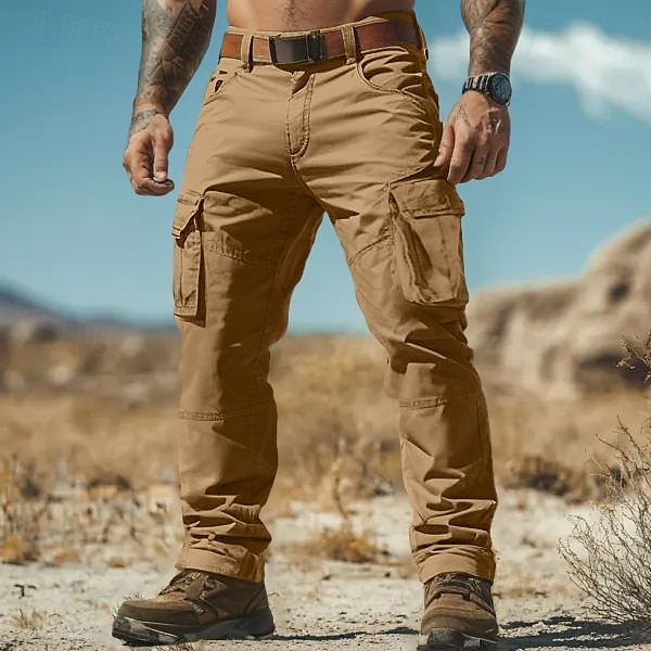 Per uomo Pantaloni Cargo Pantaloni da Lavoro Pantaloni da escursionismo Multi-tasche Gamba Dritta Semplice Traspirante Indossabile Lunghezza intera All'aperto Quotidiano Campeggio & Escursionismo del 2025 a $32.99 –P4