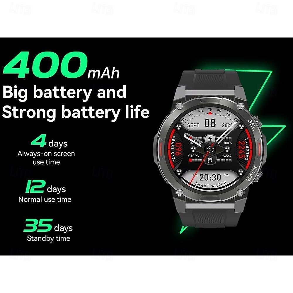 2025年 696 DM51 スマートウォッチ 1.43 インチ スマート·ウォッチ ブルートゥース ECG + PPG 歩数計 着信通知 と互換性があります Android iOS 女性 男性 ハンドフリーコール メッセージ受信通知 IP 67 51mmウォッチケース コレクション – $74.99 –P9