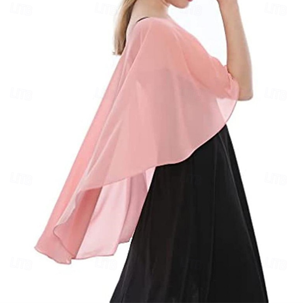 Écharpe Femme Élégant Sans manches Chiffon Boléros de Mariage Avec Couleur unie Pour Soirée Printemps & Été de 2025 ? $15.99 –P5