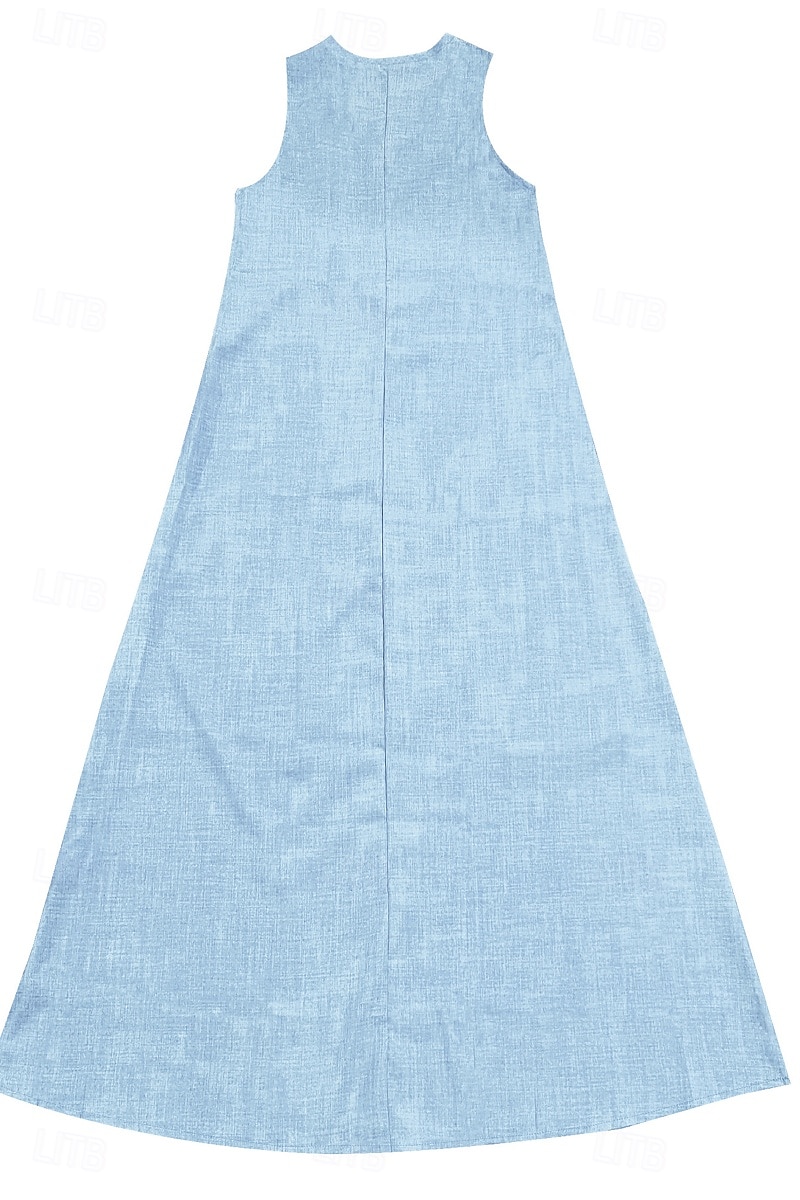 Damen Midikleid Leinen-inspirierte Kleider Freizeitkleid Baumwoll-Leinenkleid Sommerkleid Mode Basic Urlaub Täglich Ausgehen Normale Passform Einfach Ärmellos V Ausschnitt Leicht Braun Khaki Leicht 2025 - $26.99 –P9