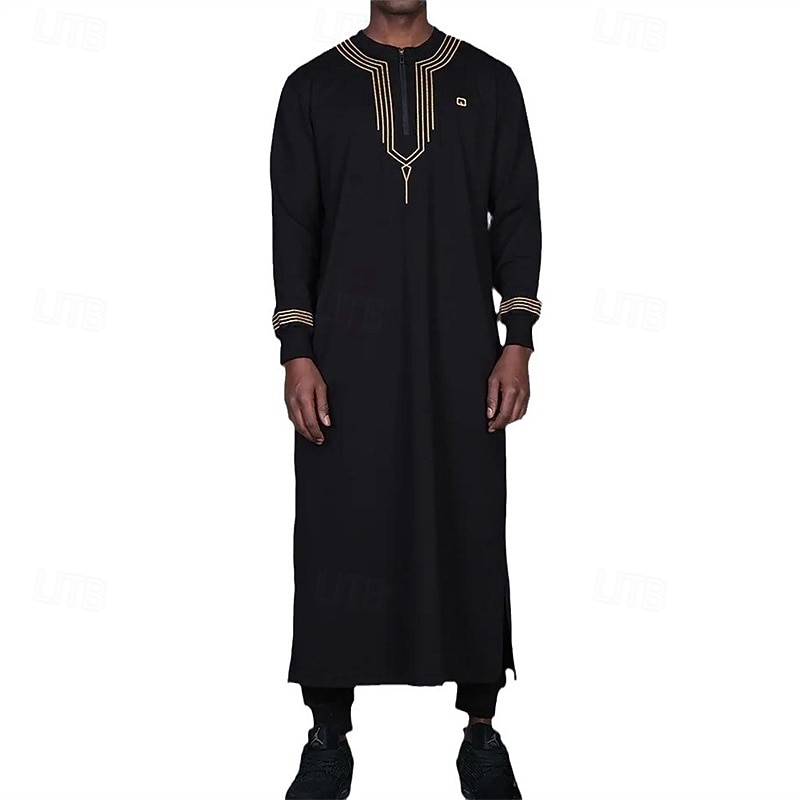 Men's Loungewear Nightgown Nightshirt Graphic Prints Stylish Comfort Kimono Robes Home Daily Polyester Breathable Crew Neck Long Sleeve Spring Black 2026 - $44.99 –P2