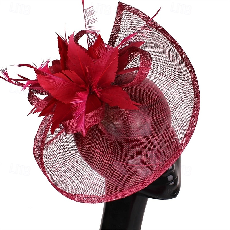 Kopfstück Leinenoptik Federn Hochzeit Abendgesellschaft Elegant Hochzeit Mit Feder Kopfschmuck Kopfbedeckung 2025 - $27.99 –P5