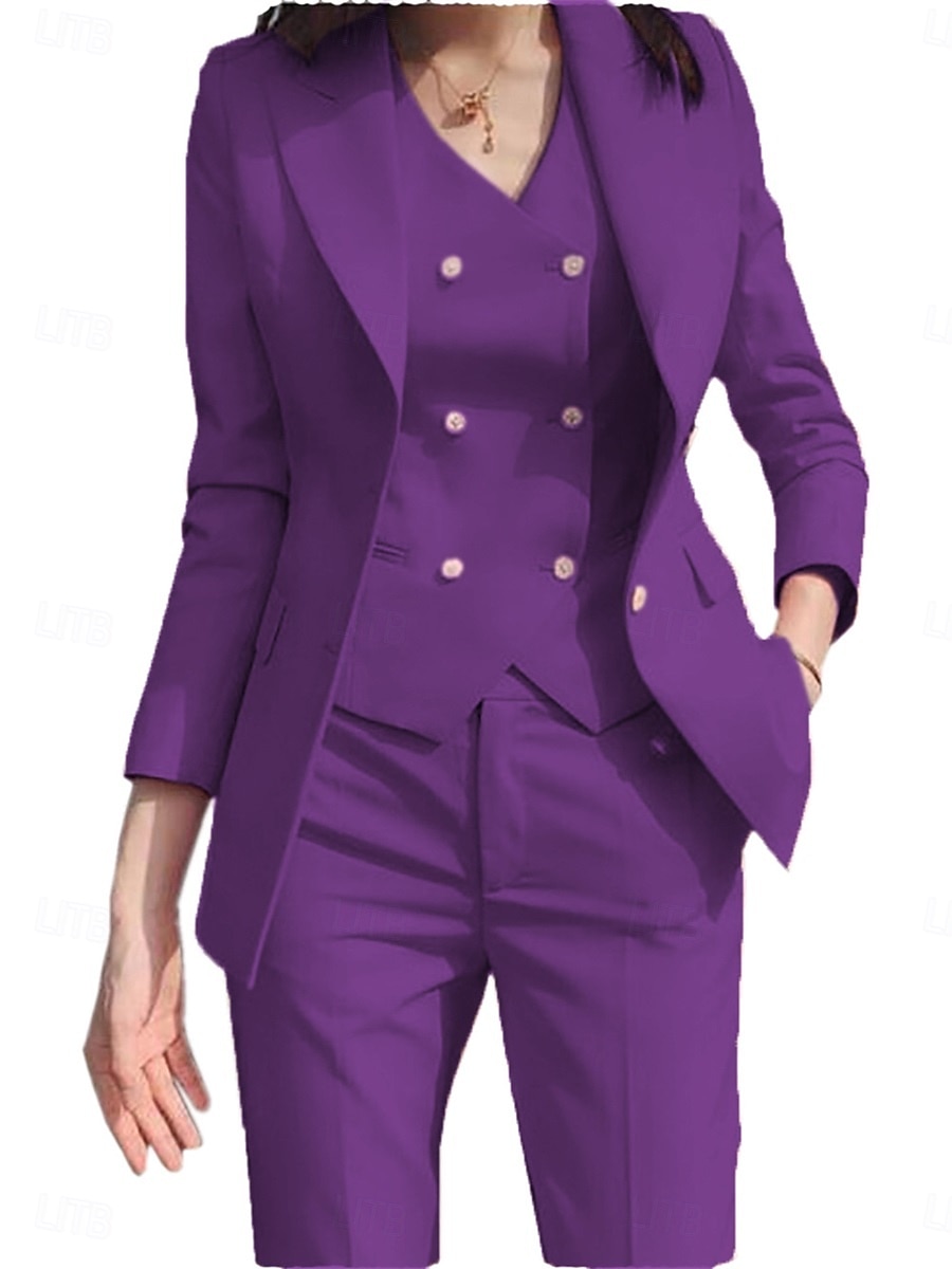 Drei-teiliges Mutter der Braut Kleid Elegantes einfaches Hemdkragen Knöchellang Polyester Langarm mit einfarbig 2025 - $159.99 –P7