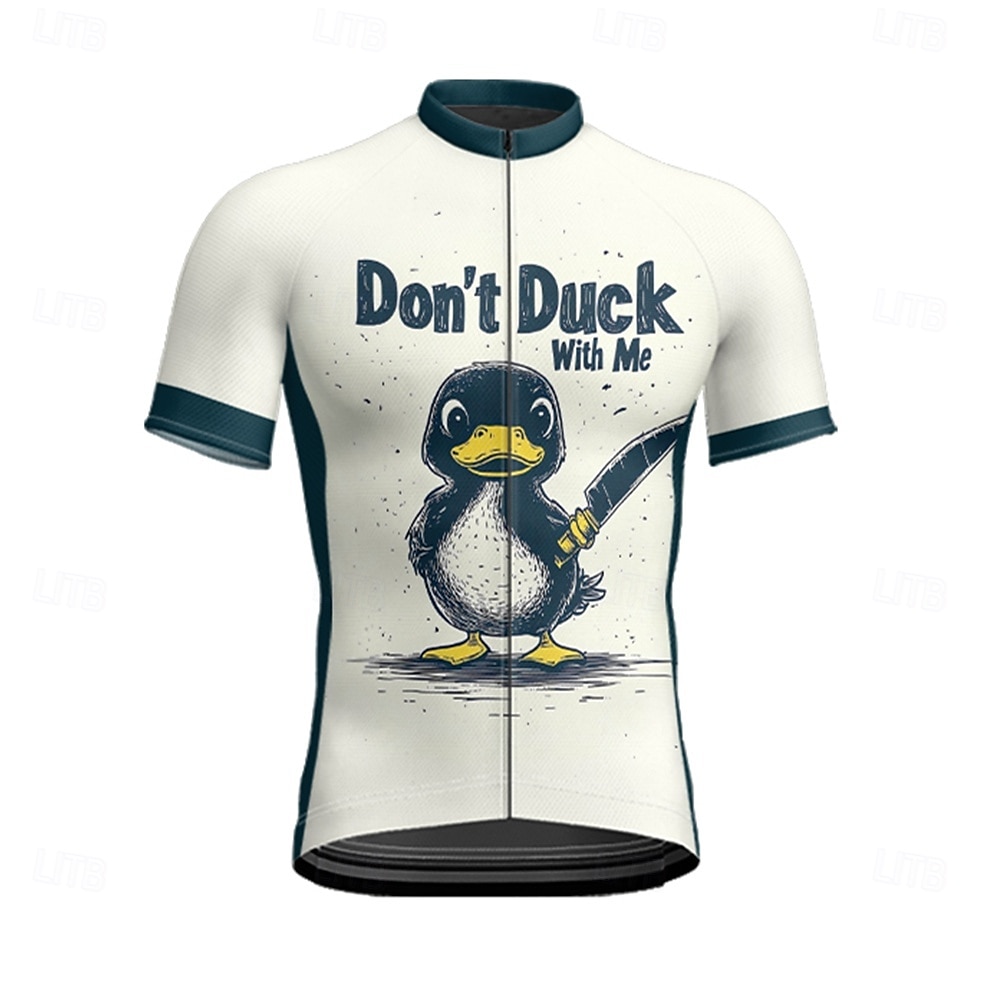 Bărbați Jersey de ciclism Manșon scurt Bicicletă Tricou Tee Jerseu cu 3 buzunare spate Ciclism montan Respirabil Uscare rapidă Proiectare anatomică Wicking Roz Închis Negru Alb Animal Desene Animate 2025 - $25.99 –P1