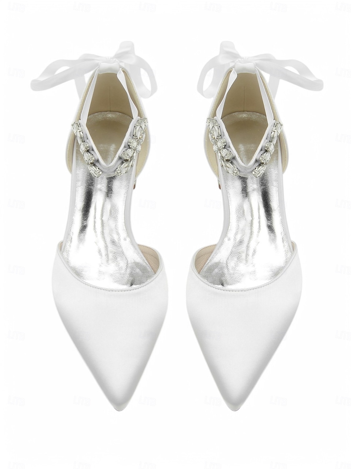hvite rhinestone blonder spisse høye hæler – elegante brude bryllup stiletto pumps for kvinner 2025 - $59.99 –P1