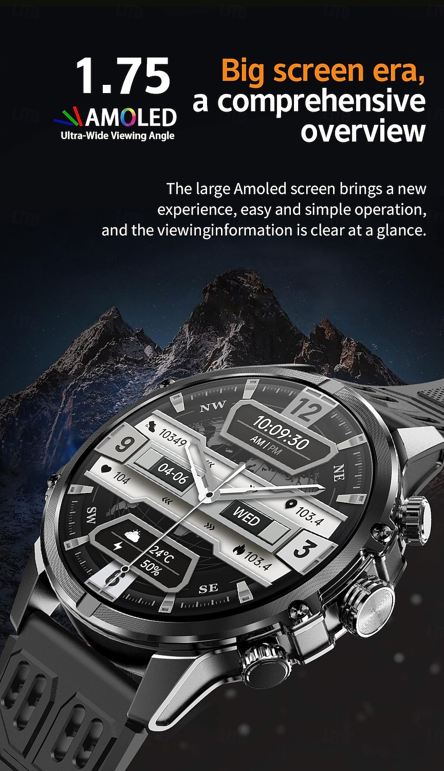 2025年 CF53スマートウォッチ Bluetooth通話 LEDフラッシュライト AMOLEDスクリーン メンズスポーツウォッチ 機能性スポーツウォッチ  コレクション – $73.99 –P3