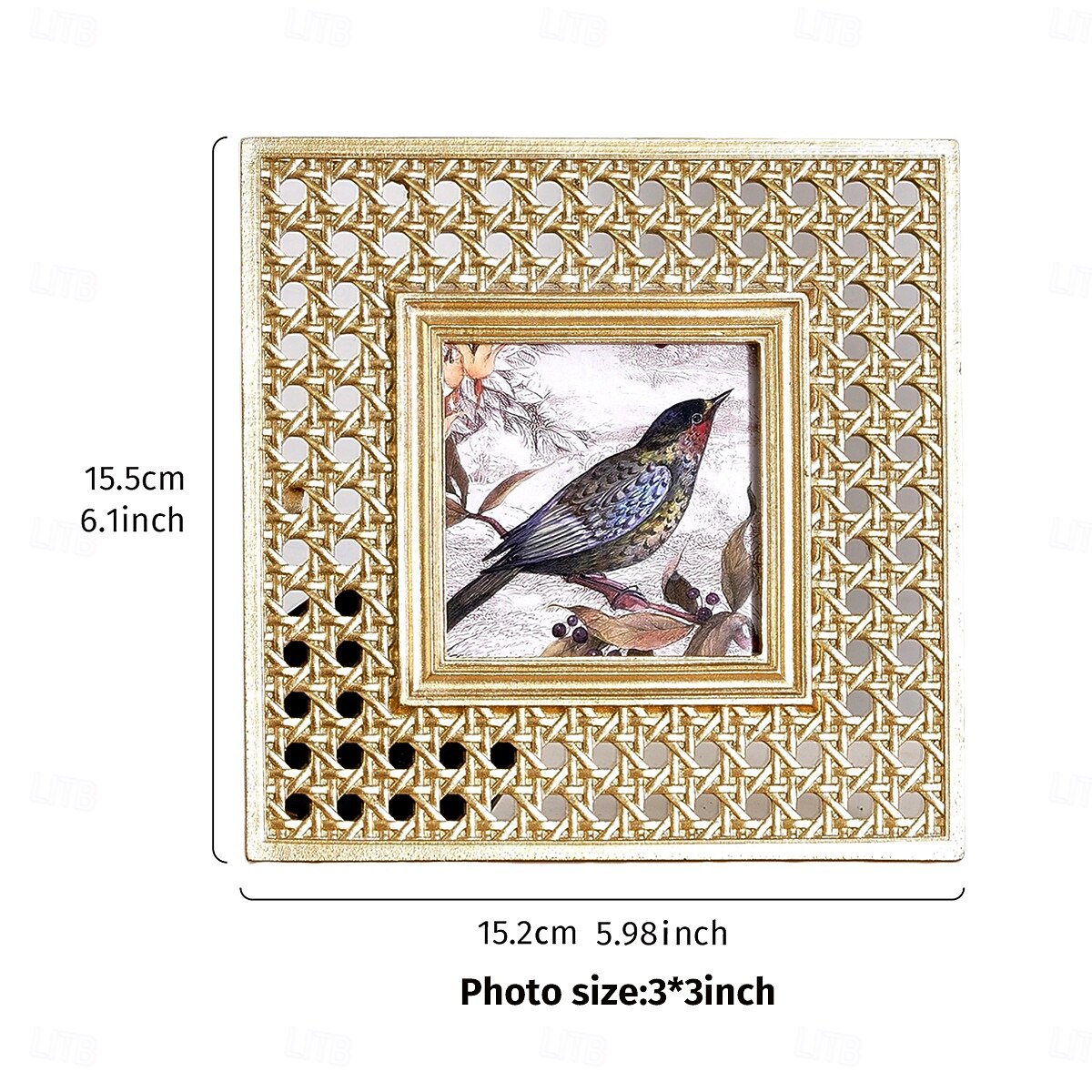 cadre photo décoratif floral 3D doré, cadre ovale de 5,7 pouces &Cadre rectangulaire 4x6 pouces, cadre photo de table en résine, affichage horizontal et vertical pour la décoration intérieure et les de 2025 ? $12.59 –P16