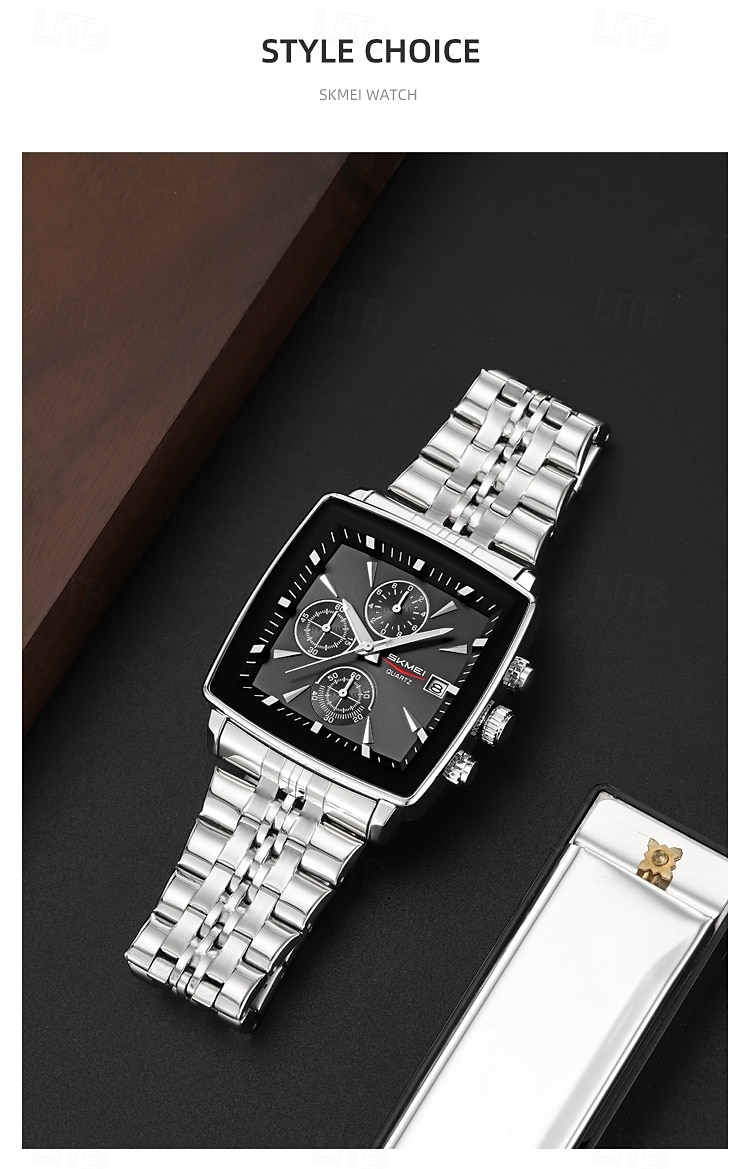 SKMEI Multi Functional Timing Business Men's Watch Waterproof Luminous Calendar Steel Strip Men's Watch 2025 - $39.99 –P11