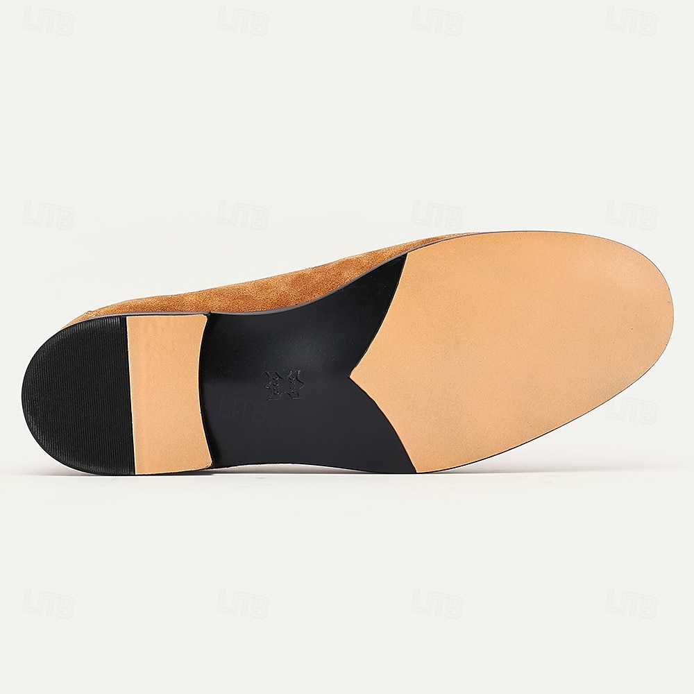 Herren-Pennyloafer aus hellbraunem Wildleder – klassische Slip-On-Abendschuhe für Business, Hochzeiten und die Freizeit 2025 - $94.99 –P6