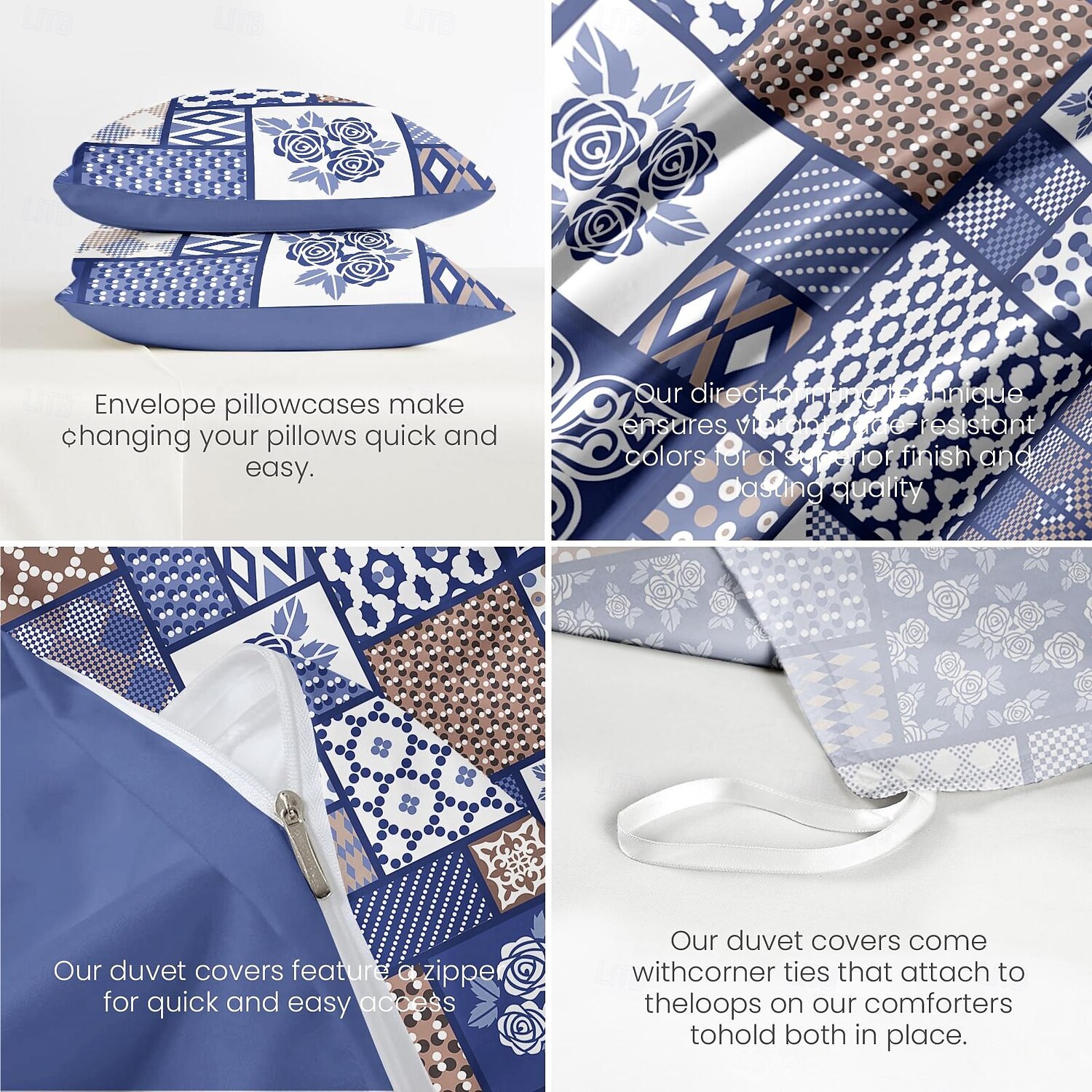 Housse de couette patchwork floral taille double ensemble de literie en coton ensembles de lit housse de couette couette douce légère avec 2 taies d'oreiller pour l'été le printemps de 2025 ? $60.99 –P6