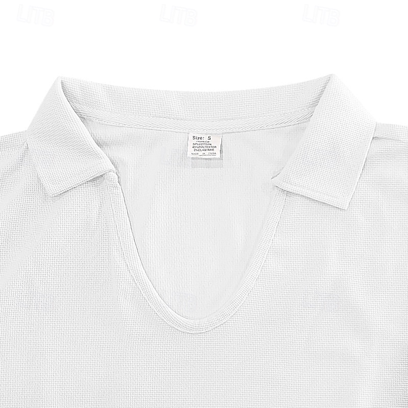 Per uomo Maglia da golf Polo Piqué Affari Casuale Bavero Manica Corta Moda Essenziale Tinta unica Testurizzato Bottoni Estate Primavera & Autunno Vestibilità regolare Marrone Scuro Bianco Grigio del 2025 a €16.99 –P7