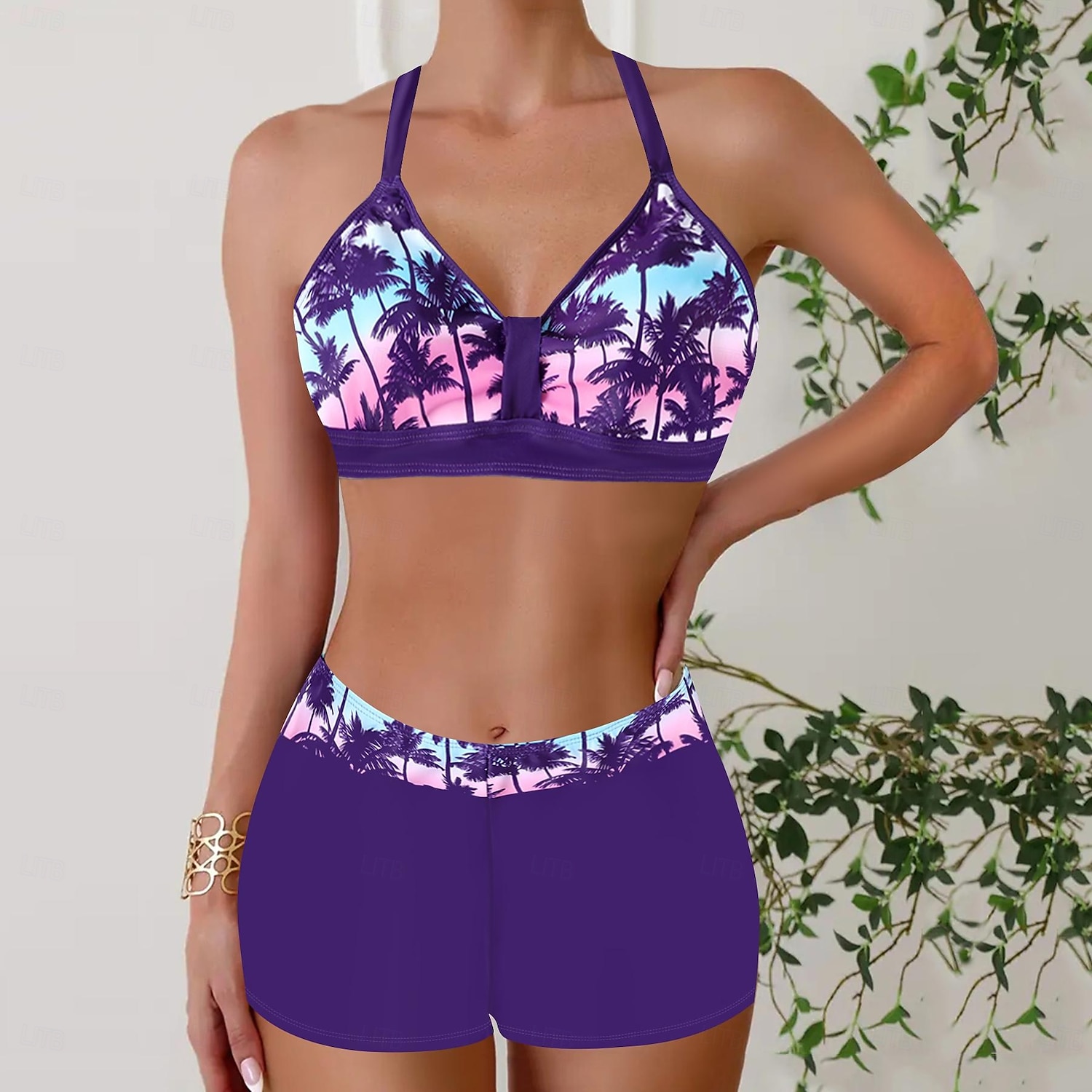 Damen Badeanzug Bikini Zweiteilig Monokini Freche Unterhose Bademode Gestrickt Urlaub Tropisch Farbblock Gestreift Stürzen Ärmellos Badeanzüge 2025 - $22.99 –P16