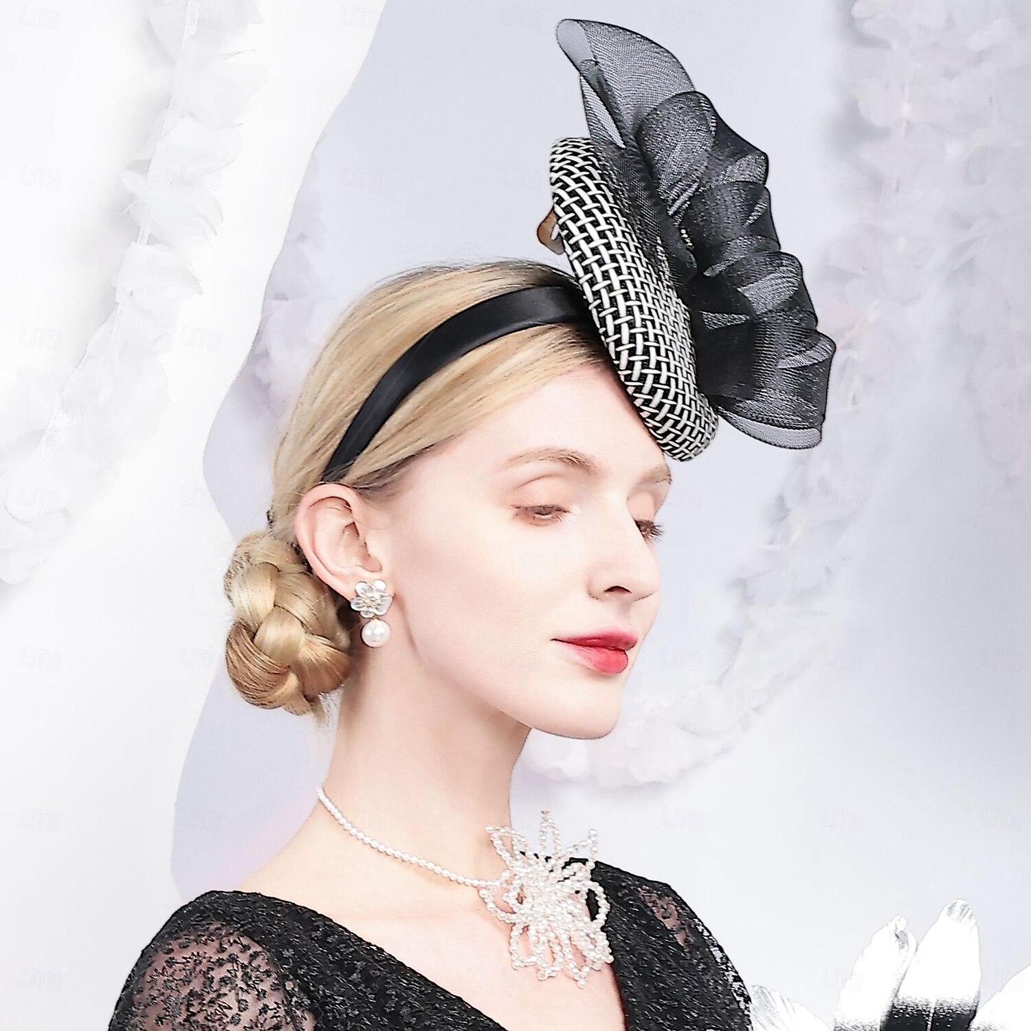 kalapok tüllszálas tányér / cloche kalap csészealj kalap pillbox sapka esküvői tea party elegáns esküvő szalagokkal fejdísz fejfedő 2025 - $37.99 –P10