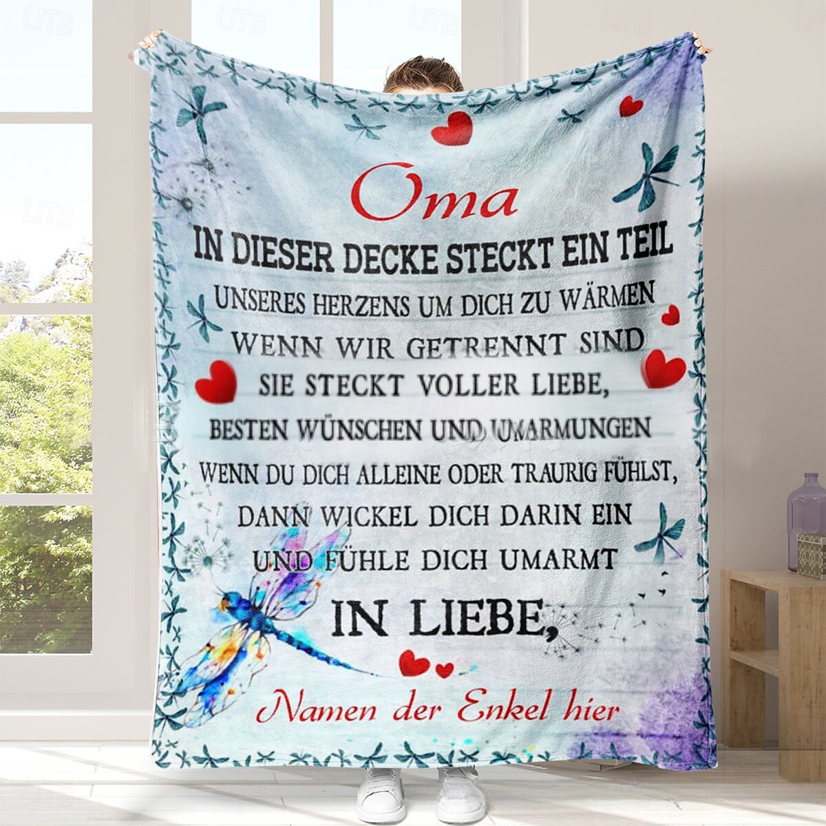 morsdagsteppe, et brev til mor, morsdagsgave myk og koselig, perfekt gave til mor, blomster- eller hjertedesign, varm og behagelig 2025 - $19.99 –P5