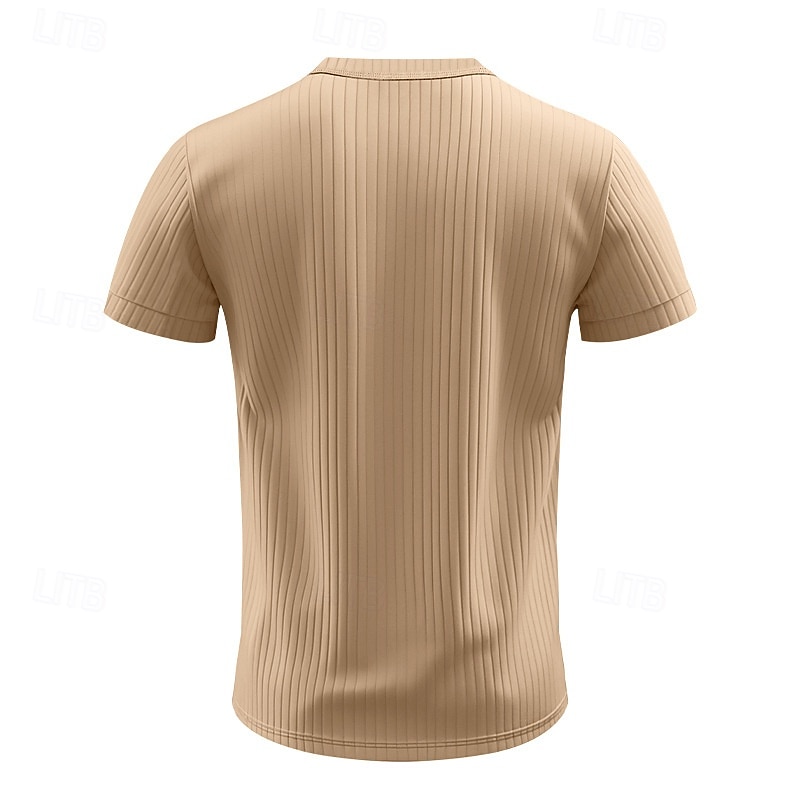 Hombre Camiseta con botones Camiseta Henley Shirt Tee Manga Corta Henley Verano Primavera Plano Moda Design Básico Jacquard Vacaciones Calle Noche Negro Blanco Rojo Camiseta superior para hombre 2025 - $20.99 –P20