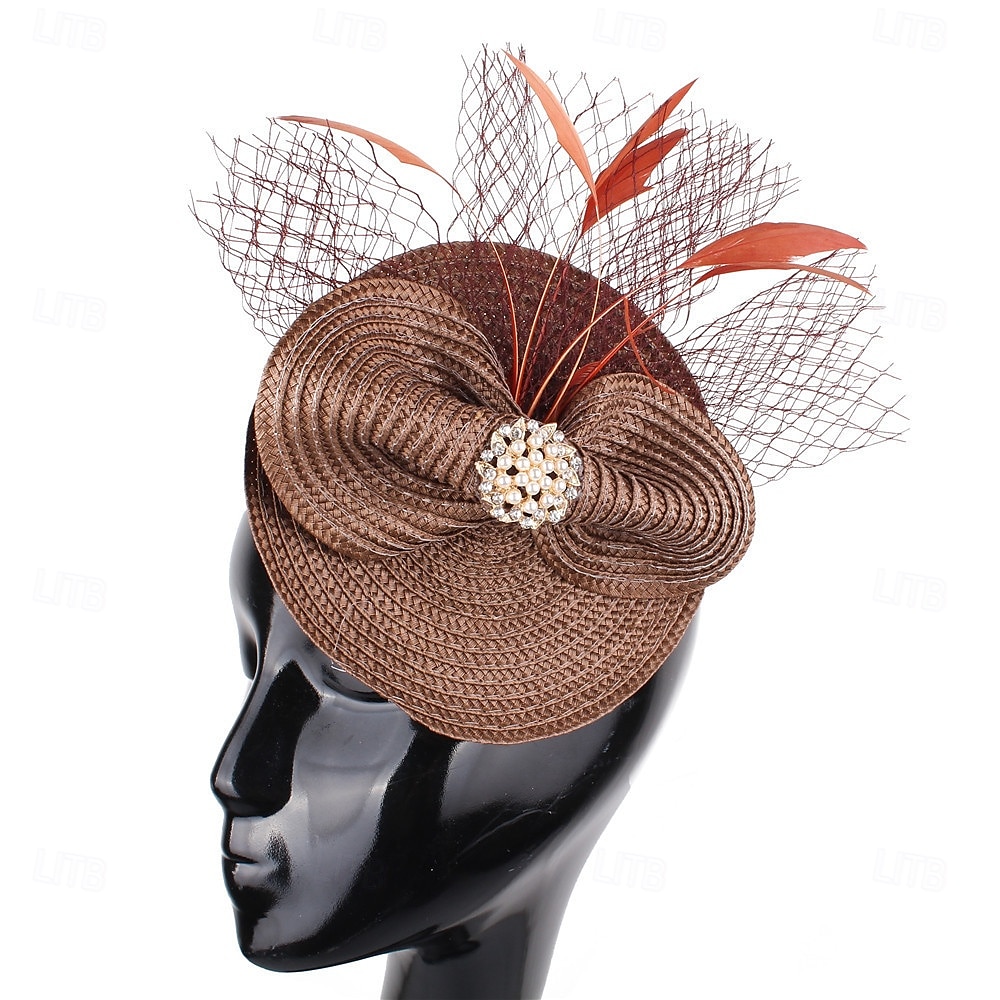 Helm Veren Bruiloft Avond Feest Elegant Bruiloft Met Veer Helm Hoofddeksels 2025 - $30.99 –P3